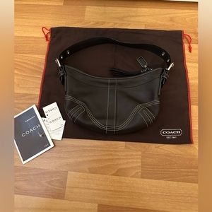 COACH black Leather Small Hobo Purse